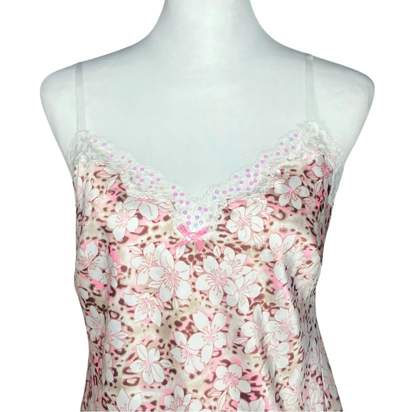 Victoria’s Secret Leopard Floral Chemise Slip Mini Dress. Medium. Fairy, Retro - Picture 7 of 11